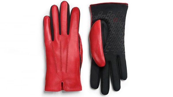 Перчатки женские Lederhandschuhe, Audi Sport, rot/schwarz, 8